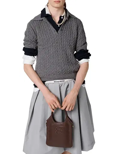 Miu Miu Women's Ivy Leather Top Handle Bag - Brown | Thumbnail 2 Miu Miu Women's Ivy Leather Top Handle Bag - Brown | Thumbnail 2