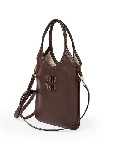 Miu Miu Women's Ivy Leather Top Handle Bag - Brown | Thumbnail 4 Miu Miu Women's Ivy Leather Top Handle Bag - Brown | Thumbnail 4