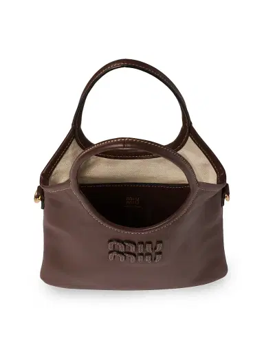 Miu Miu Women's Ivy Leather Top Handle Bag - Brown | Thumbnail 6 Miu Miu Women's Ivy Leather Top Handle Bag - Brown | Thumbnail 6