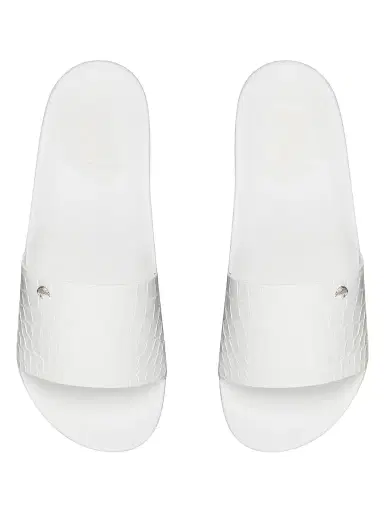Stefano Ricci Men's Matted Crocodile Leather Slides - White | Thumbnail 4 Stefano Ricci Men's Matted Crocodile Leather Slides - White | Thumbnail 4