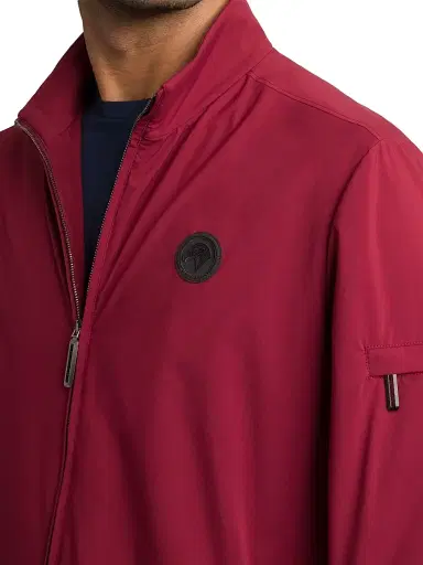 Stefano Ricci Men's Windbreaker Jacket with Zip Closure - Wine Red | Thumbnail 4 Stefano Ricci Men's Windbreaker Jacket with Zip Closure - Wine Red | Thumbnail 4