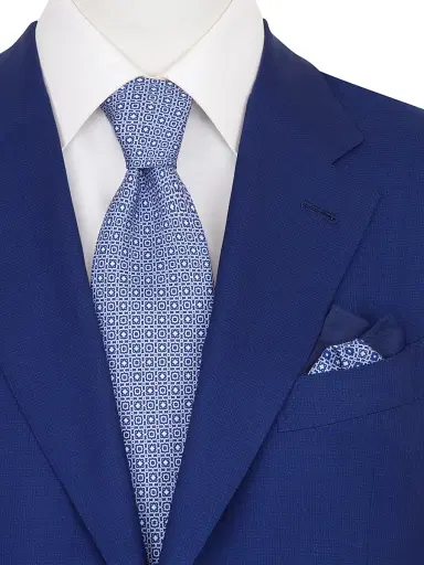 Stefano Ricci Men's Luxury Silk Tie Set - Blue White | Thumbnail 2 Stefano Ricci Men's Luxury Silk Tie Set - Blue White | Thumbnail 2