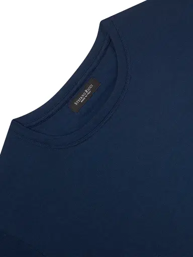 Stefano Ricci Men's Crewneck T-Shirt - Navy Blue | Thumbnail 2 Stefano Ricci Men's Crewneck T-Shirt - Navy Blue | Thumbnail 2