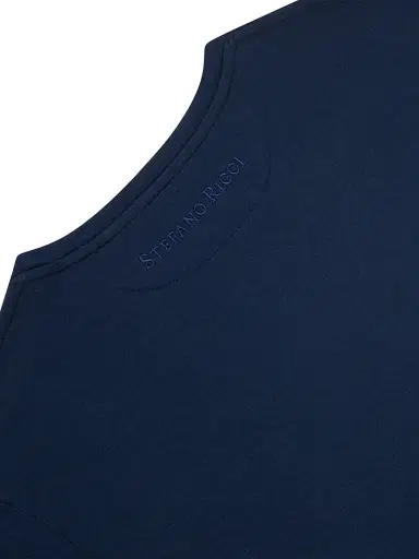 Stefano Ricci Men's Crewneck T-Shirt - Navy Blue | Thumbnail 3 Stefano Ricci Men's Crewneck T-Shirt - Navy Blue | Thumbnail 3