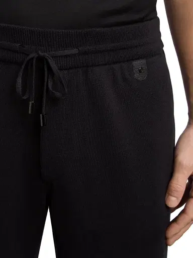 Stefano Ricci Men's Knitted Classic Croc Details Jogging Trousers - Black | Thumbnail 4 Stefano Ricci Men's Knitted Classic Croc Details Jogging Trousers - Black | Thumbnail 4