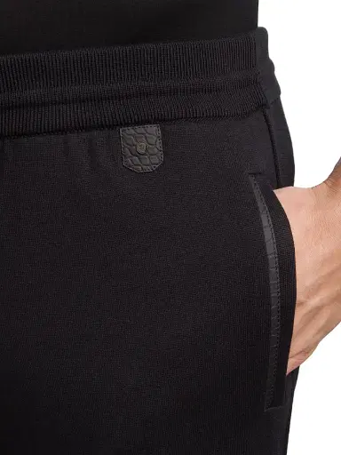 Stefano Ricci Men's Knitted Classic Croc Details Jogging Trousers - Black | Thumbnail 5 Stefano Ricci Men's Knitted Classic Croc Details Jogging Trousers - Black | Thumbnail 5