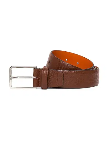 Santoni Men's Adjustable Grained Leather Belt | Thumbnail 1 Santoni Men's Adjustable Grained Leather Belt | Thumbnail 1