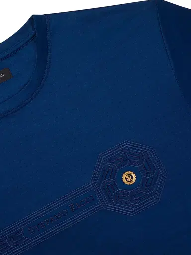 Stefano Ricci Men's T-Shirt - Dark Blue | Thumbnail 3 Stefano Ricci Men's T-Shirt - Dark Blue | Thumbnail 3