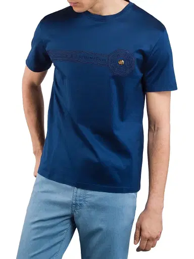 Stefano Ricci Men's T-Shirt - Dark Blue | Thumbnail 4 Stefano Ricci Men's T-Shirt - Dark Blue | Thumbnail 4