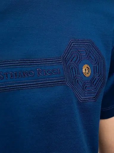 Stefano Ricci Men's T-Shirt - Dark Blue | Thumbnail 6 Stefano Ricci Men's T-Shirt - Dark Blue | Thumbnail 6