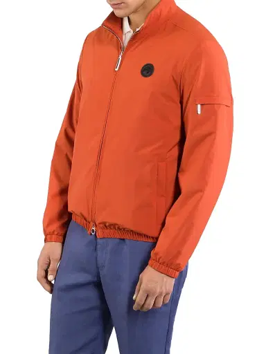 Stefano Ricci Men's Windbreaker Jacket with Zip Closure - Copper Brown | Thumbnail 2 Stefano Ricci Men's Windbreaker Jacket with Zip Closure - Copper Brown | Thumbnail 2