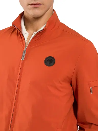Stefano Ricci Men's Windbreaker Jacket with Zip Closure - Copper Brown | Thumbnail 5 Stefano Ricci Men's Windbreaker Jacket with Zip Closure - Copper Brown | Thumbnail 5
