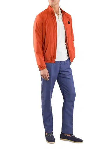 Stefano Ricci Men's Windbreaker Jacket with Zip Closure - Copper Brown | Thumbnail 8 Stefano Ricci Men's Windbreaker Jacket with Zip Closure - Copper Brown | Thumbnail 8