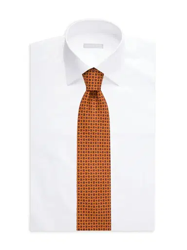 Stefano Ricci Men's Luxury Handmade Silk Tie - Bright Orange | Thumbnail 2 Stefano Ricci Men's Luxury Handmade Silk Tie - Bright Orange | Thumbnail 2