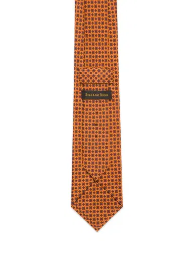 Stefano Ricci Men's Luxury Handmade Silk Tie - Bright Orange | Thumbnail 3 Stefano Ricci Men's Luxury Handmade Silk Tie - Bright Orange | Thumbnail 3