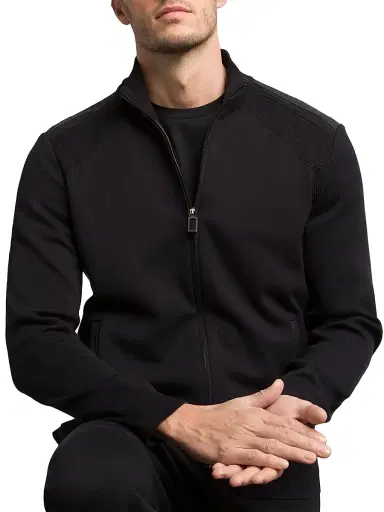 Stefano Ricci Men's Jogging Blouson Jacket with Croc Details - Black | Thumbnail 3 Stefano Ricci Men's Jogging Blouson Jacket with Croc Details - Black | Thumbnail 3