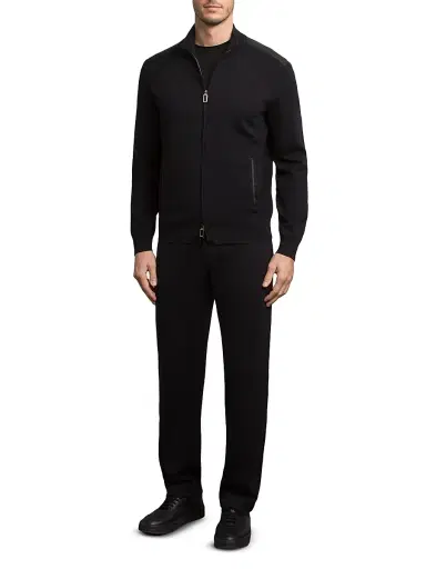 Stefano Ricci Men's Jogging Blouson Jacket with Croc Details - Black | Thumbnail 8 Stefano Ricci Men's Jogging Blouson Jacket with Croc Details - Black | Thumbnail 8