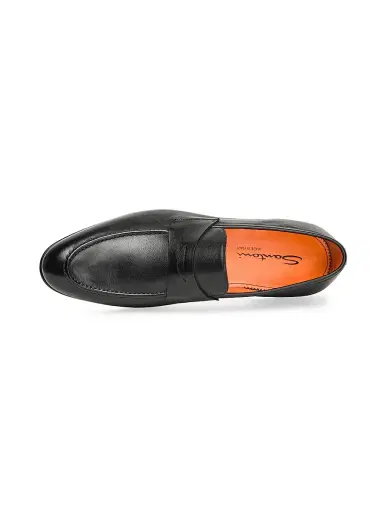 Santoni Men's Leather Penny Loafers - Black | Thumbnail 3 Santoni Men's Leather Penny Loafers - Black | Thumbnail 3