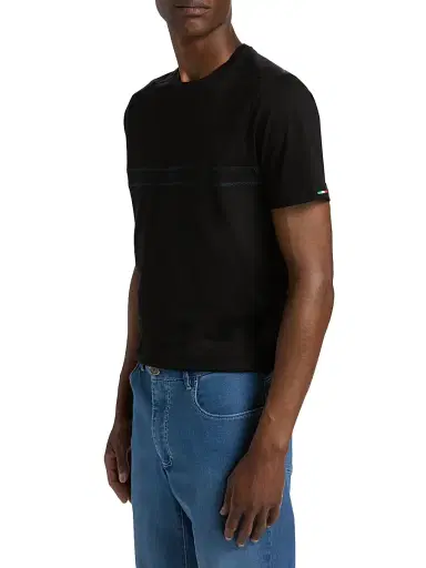 Stefano Ricci Men's Nautical Ricci Logo T-Shirt - Black | Thumbnail 4 Stefano Ricci Men's Nautical Ricci Logo T-Shirt - Black | Thumbnail 4
