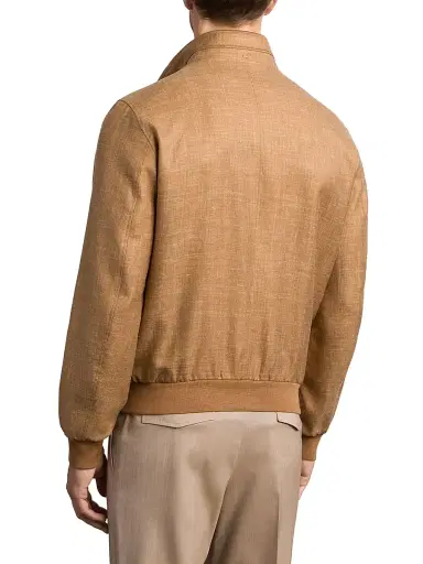 Stefano Ricci Men's Wool and Silk Blend Blouson Jacket | Thumbnail 4 Stefano Ricci Men's Wool and Silk Blend Blouson Jacket | Thumbnail 4
