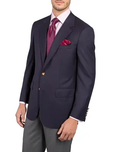 Stefano Ricci Men's Woven Jacket with 2 Buttons - Blue - Size 40 | Thumbnail 2 Stefano Ricci Men's Woven Jacket with 2 Buttons - Blue - Size 40 | Thumbnail 2