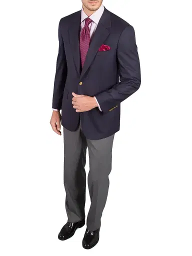Stefano Ricci Men's Woven Jacket with 2 Buttons - Blue - Size 40 | Thumbnail 7 Stefano Ricci Men's Woven Jacket with 2 Buttons - Blue - Size 40 | Thumbnail 7