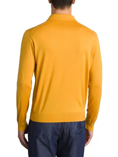 Stefano Ricci Men's Cashmere-Wool Polo Shirt - Yellow | Thumbnail 3 Stefano Ricci Men's Cashmere-Wool Polo Shirt - Yellow | Thumbnail 3