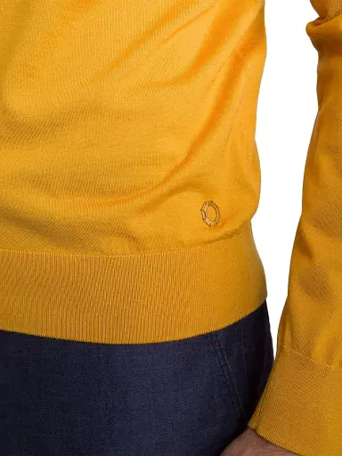 Stefano Ricci Men's Cashmere-Wool Polo Shirt - Yellow | Thumbnail 5 Stefano Ricci Men's Cashmere-Wool Polo Shirt - Yellow | Thumbnail 5