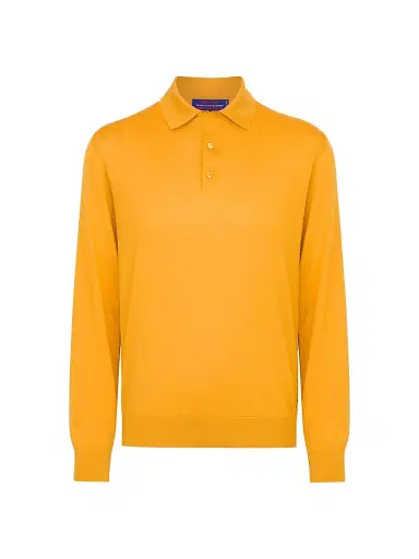 Stefano Ricci Men's Cashmere-Wool Polo Shirt - Yellow | Thumbnail 1 Stefano Ricci Men's Cashmere-Wool Polo Shirt - Yellow | Thumbnail 1
