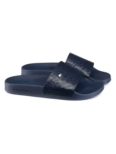 Stefano Ricci Men's Crocodile Leather Slides - Blue | Thumbnail 2 Stefano Ricci Men's Crocodile Leather Slides - Blue | Thumbnail 2