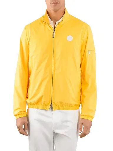 Stefano Ricci Men's Windbreaker Jacket with Zip Closure - Traffic Yellow | Thumbnail 2 Stefano Ricci Men's Windbreaker Jacket with Zip Closure - Traffic Yellow | Thumbnail 2