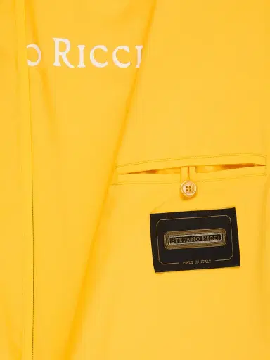 Stefano Ricci Men's Windbreaker Jacket with Zip Closure - Traffic Yellow | Thumbnail 5 Stefano Ricci Men's Windbreaker Jacket with Zip Closure - Traffic Yellow | Thumbnail 5
