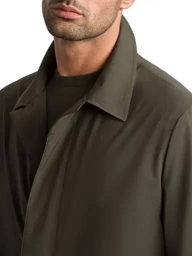 Stefano Ricci Men's Versatile Luxury Lightweight Raincoat - Fir Green | Thumbnail 3 Stefano Ricci Men's Versatile Luxury Lightweight Raincoat - Fir Green | Thumbnail 3