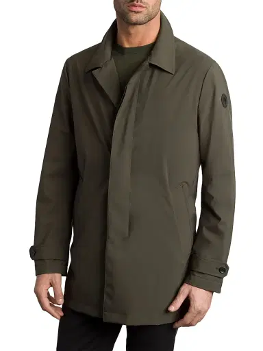 Stefano Ricci Men's Versatile Luxury Lightweight Raincoat - Fir Green | Thumbnail 1 Stefano Ricci Men's Versatile Luxury Lightweight Raincoat - Fir Green | Thumbnail 1