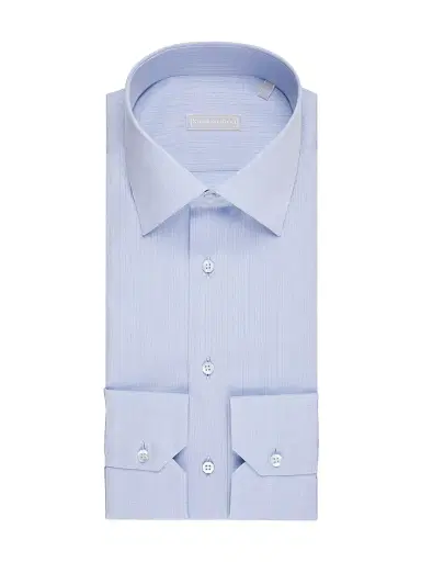 Stefano Ricci Men's Refined Classic Dress Shirt - Blue | Thumbnail 1 Stefano Ricci Men's Refined Classic Dress Shirt - Blue | Thumbnail 1