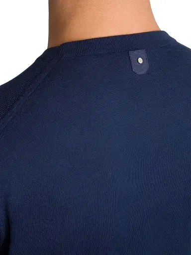 Stefano Ricci Men's Silk and Cotton Knit Crewneck Sweater - Dark Blue | Thumbnail 4 Stefano Ricci Men's Silk and Cotton Knit Crewneck Sweater - Dark Blue | Thumbnail 4