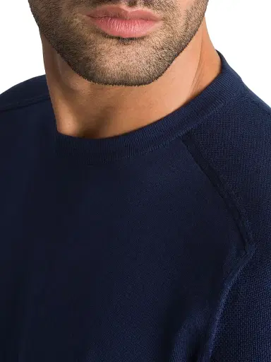Stefano Ricci Men's Silk and Cotton Knit Crewneck Sweater - Dark Blue | Thumbnail 6 Stefano Ricci Men's Silk and Cotton Knit Crewneck Sweater - Dark Blue | Thumbnail 6