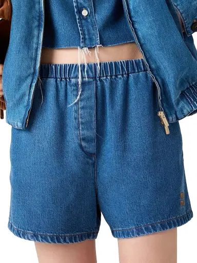 Miu Miu Women's Denim Bermudas - Blue - Size 6 | Thumbnail 2 Miu Miu Women's Denim Bermudas - Blue - Size 6 | Thumbnail 2