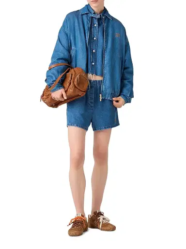Miu Miu Women's Denim Bermudas - Blue - Size 6 | Thumbnail 5 Miu Miu Women's Denim Bermudas - Blue - Size 6 | Thumbnail 5
