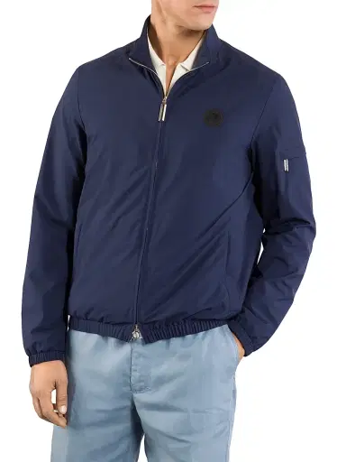 Stefano Ricci Men's Windbreaker Jacket with Zip Closure - Saphire Blue | Thumbnail 2 Stefano Ricci Men's Windbreaker Jacket with Zip Closure - Saphire Blue | Thumbnail 2