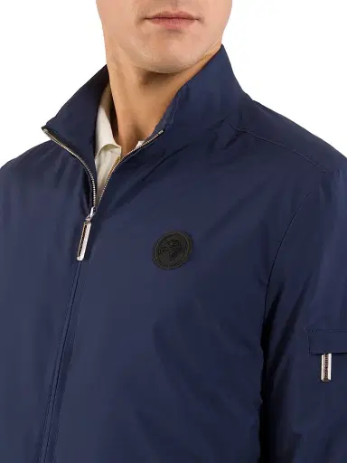 Stefano Ricci Men's Windbreaker Jacket with Zip Closure - Saphire Blue | Thumbnail 4 Stefano Ricci Men's Windbreaker Jacket with Zip Closure - Saphire Blue | Thumbnail 4