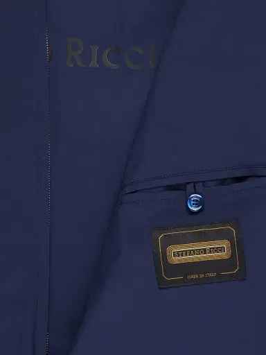 Stefano Ricci Men's Windbreaker Jacket with Zip Closure - Saphire Blue | Thumbnail 5 Stefano Ricci Men's Windbreaker Jacket with Zip Closure - Saphire Blue | Thumbnail 5