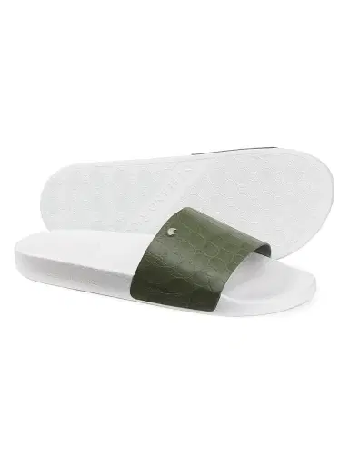 Stefano Ricci Men's Matted Crocodile Leather Slides - Green White - Size 10 | Thumbnail 3 Stefano Ricci Men's Matted Crocodile Leather Slides - Green White - Size 10 | Thumbnail 3