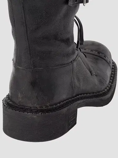 Miu Miu Women's Leather Boots - Black | Thumbnail 2 Miu Miu Women's Leather Boots - Black | Thumbnail 2