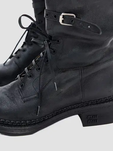 Miu Miu Women's Leather Boots - Black | Thumbnail 3 Miu Miu Women's Leather Boots - Black | Thumbnail 3