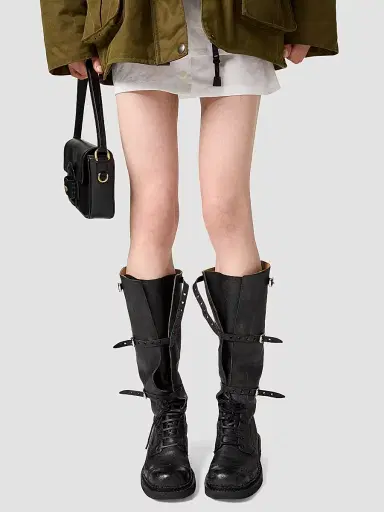 Miu Miu Women's Leather Boots - Black | Thumbnail 5 Miu Miu Women's Leather Boots - Black | Thumbnail 5