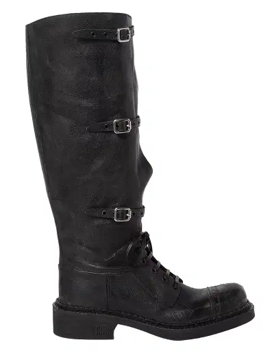 Miu Miu Women's Leather Boots - Black | Thumbnail 1 Miu Miu Women's Leather Boots - Black | Thumbnail 1