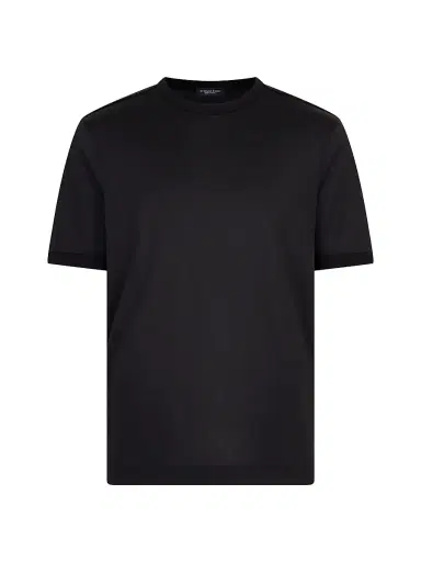 Stefano Ricci Men's Silk and Cotton Crewneck Sweater - Black | Thumbnail 1 Stefano Ricci Men's Silk and Cotton Crewneck Sweater - Black | Thumbnail 1