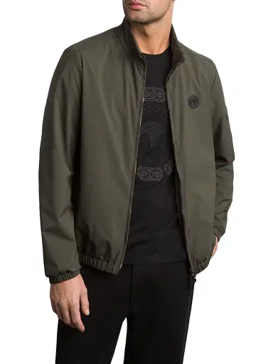 Stefano Ricci Men's Windbreaker Jacket with Zip Closure - Fir Green | Thumbnail 3 Stefano Ricci Men's Windbreaker Jacket with Zip Closure - Fir Green | Thumbnail 3