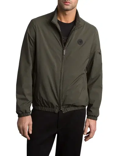 Stefano Ricci Men's Windbreaker Jacket with Zip Closure - Fir Green | Thumbnail 1 Stefano Ricci Men's Windbreaker Jacket with Zip Closure - Fir Green | Thumbnail 1
